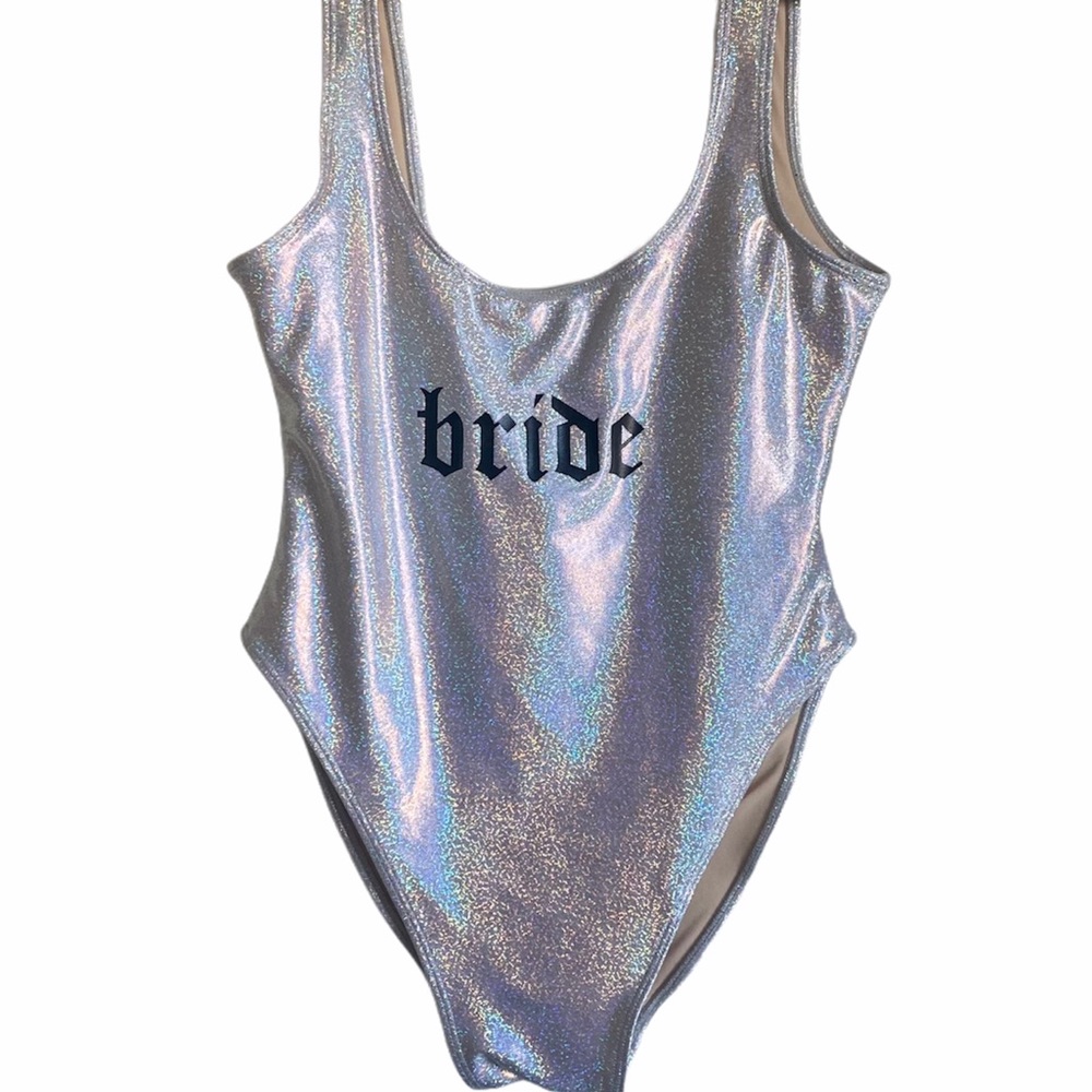 PRIVATE PARTY | BRIDAL BRIDE HOLOGRAPHIC SWIMSUIT